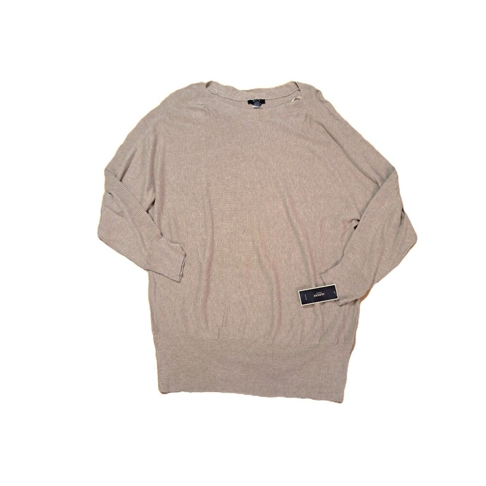 Alfani Women's Lightweight Long Sleeve  Sweater Beige Sz 1X